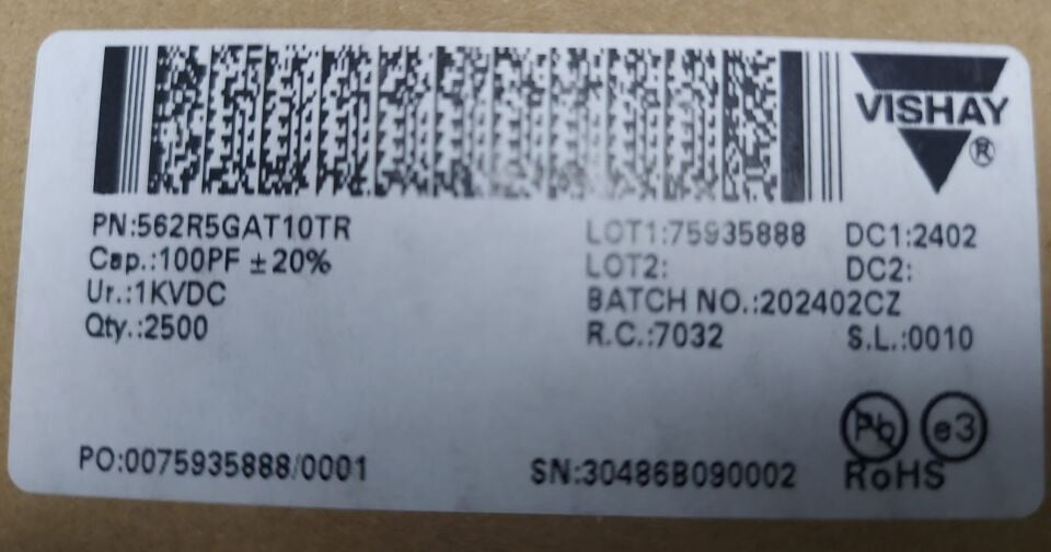 100PF 1KV (1000V)  %20  5MM SERAMİK KONDANSATÖR